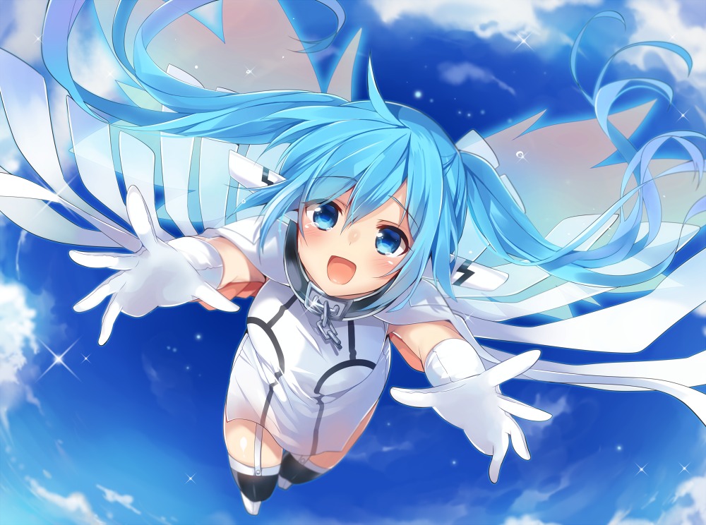 mishima_kurone, nymph, sora_no_otoshimono, thighhighs
