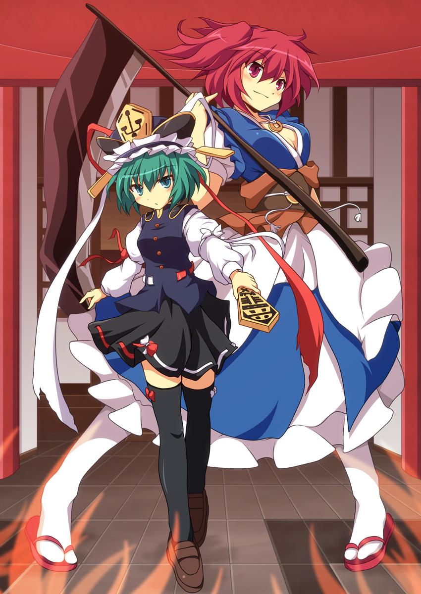 cross, onozuka_komachi, shikieiki_yamaxanadu, thighhighs, touhou, weapon