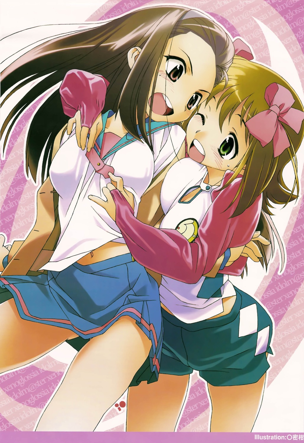 amami_haruka, bolze., minase_iori, rit., seifuku, the_idolm@ster, xenoglossia