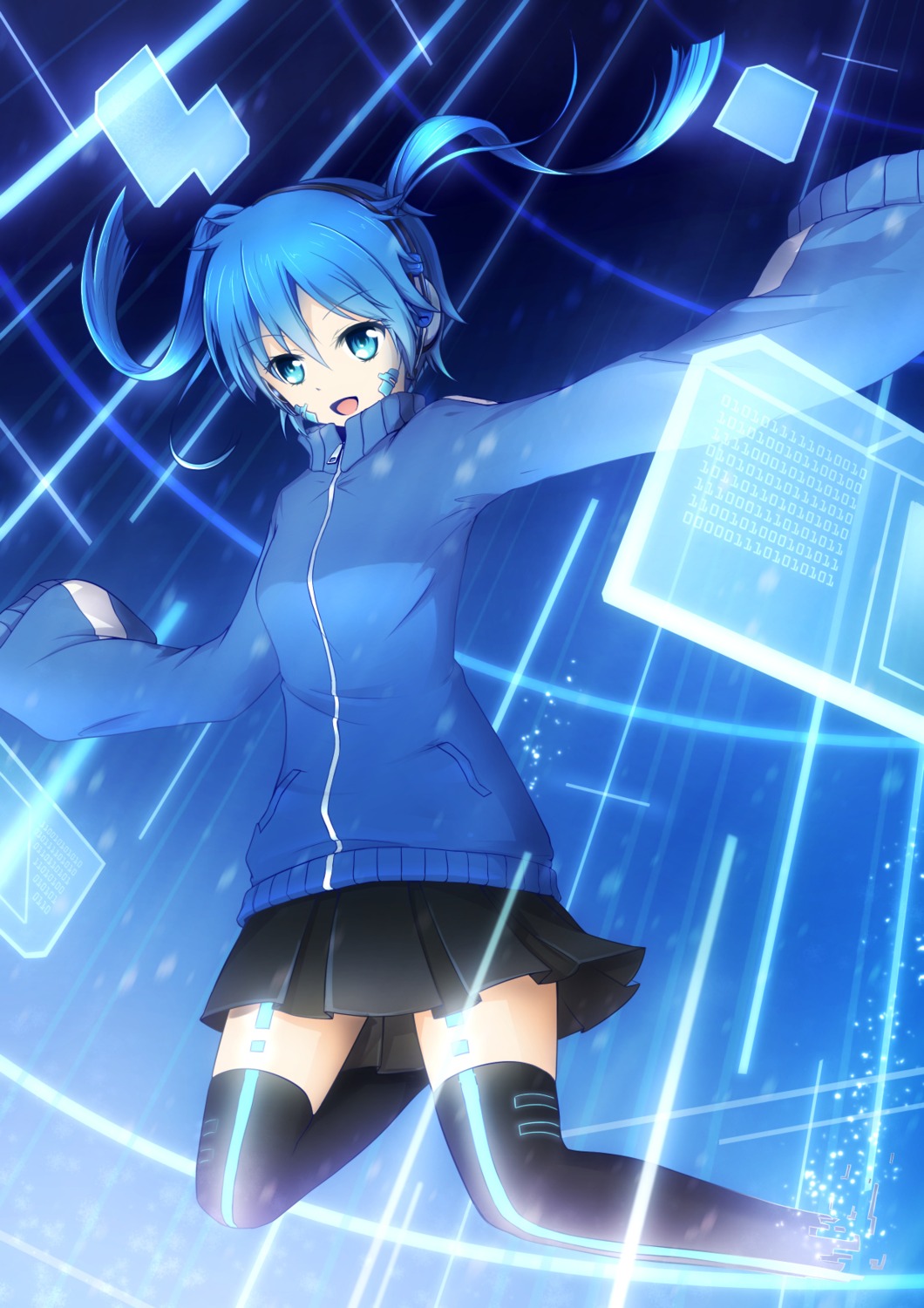 asakurashinji, enomoto_takane, headphones, kagerou_project, thighhighs