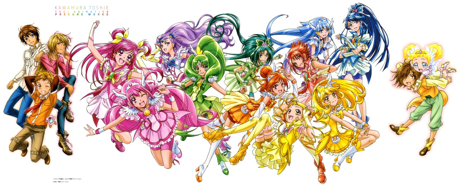 akimoto_komachi, aoki_reika, candy_(smile_precure), hino_akane, hoshizora_miyuki, kasugano_urara, kawamura_toshie, kise_yayoi