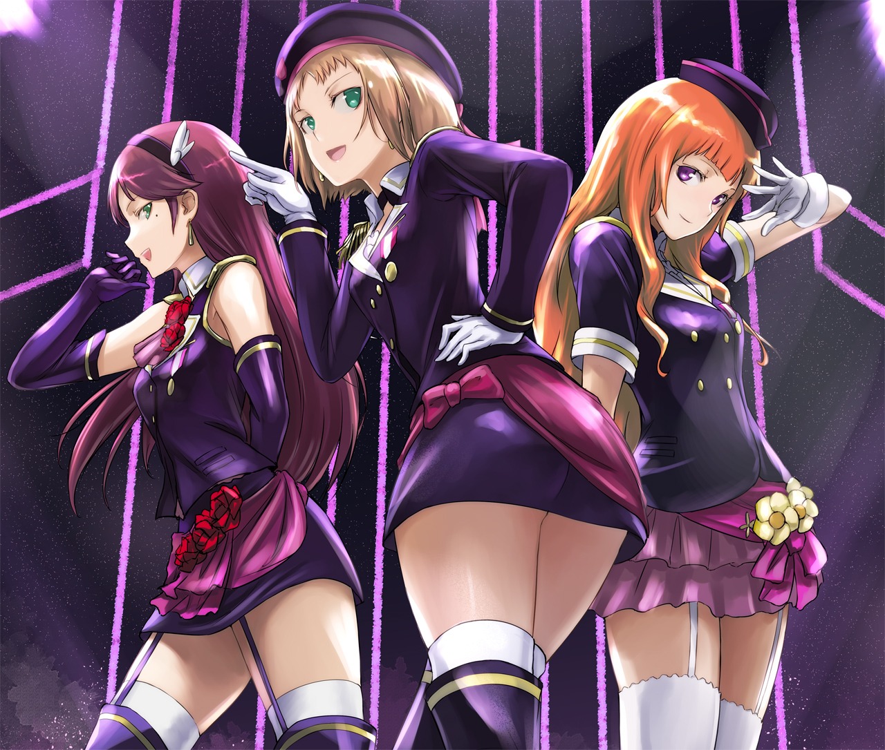 garter_belt, kira_tsubasa, love_live!, love_live!_(series), stockings, tea_(nakenashi), thighhighs, toudou_erena, yuuki_anju