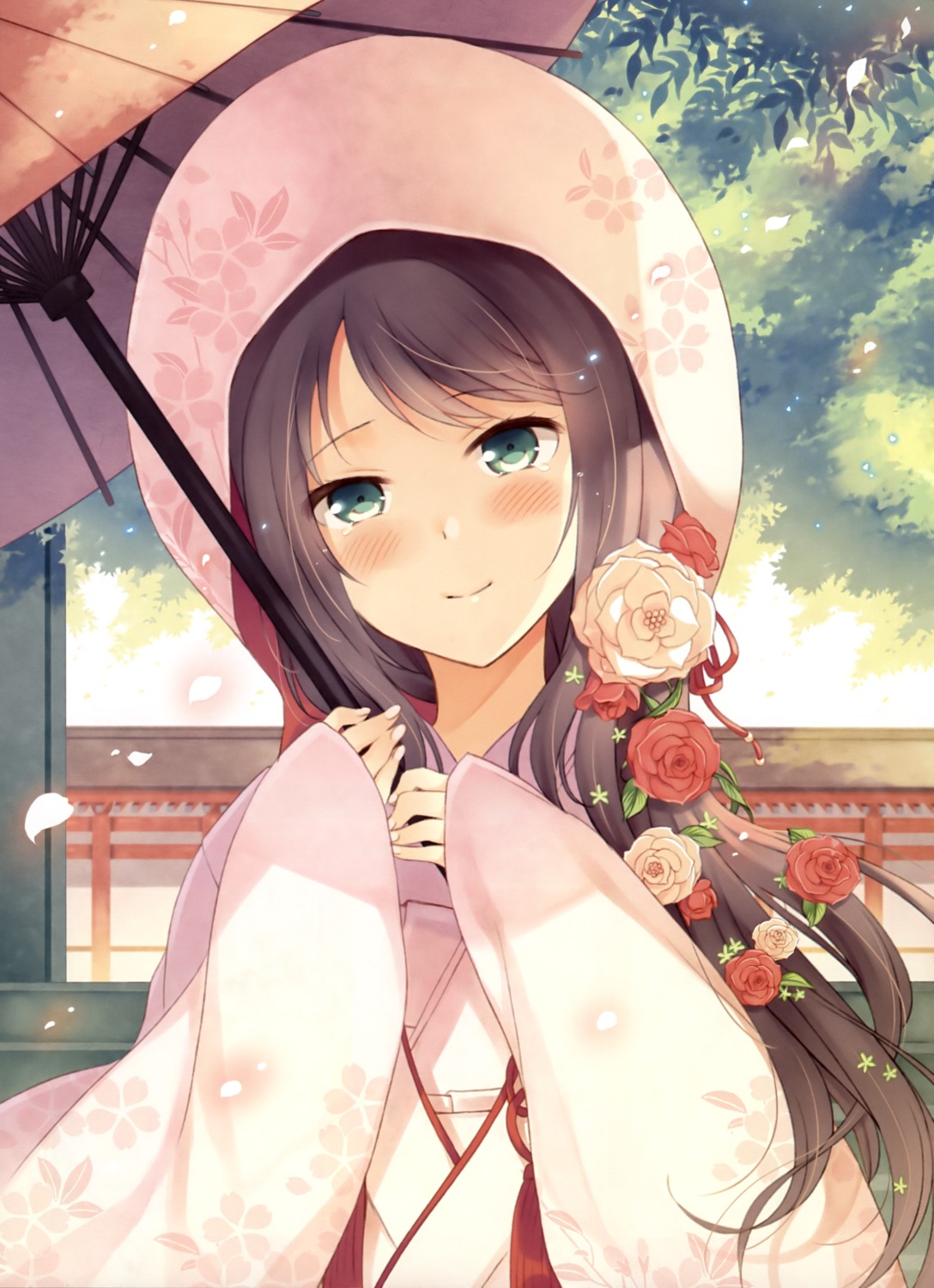 japanese_clothes, komi_zumiko, umbrella