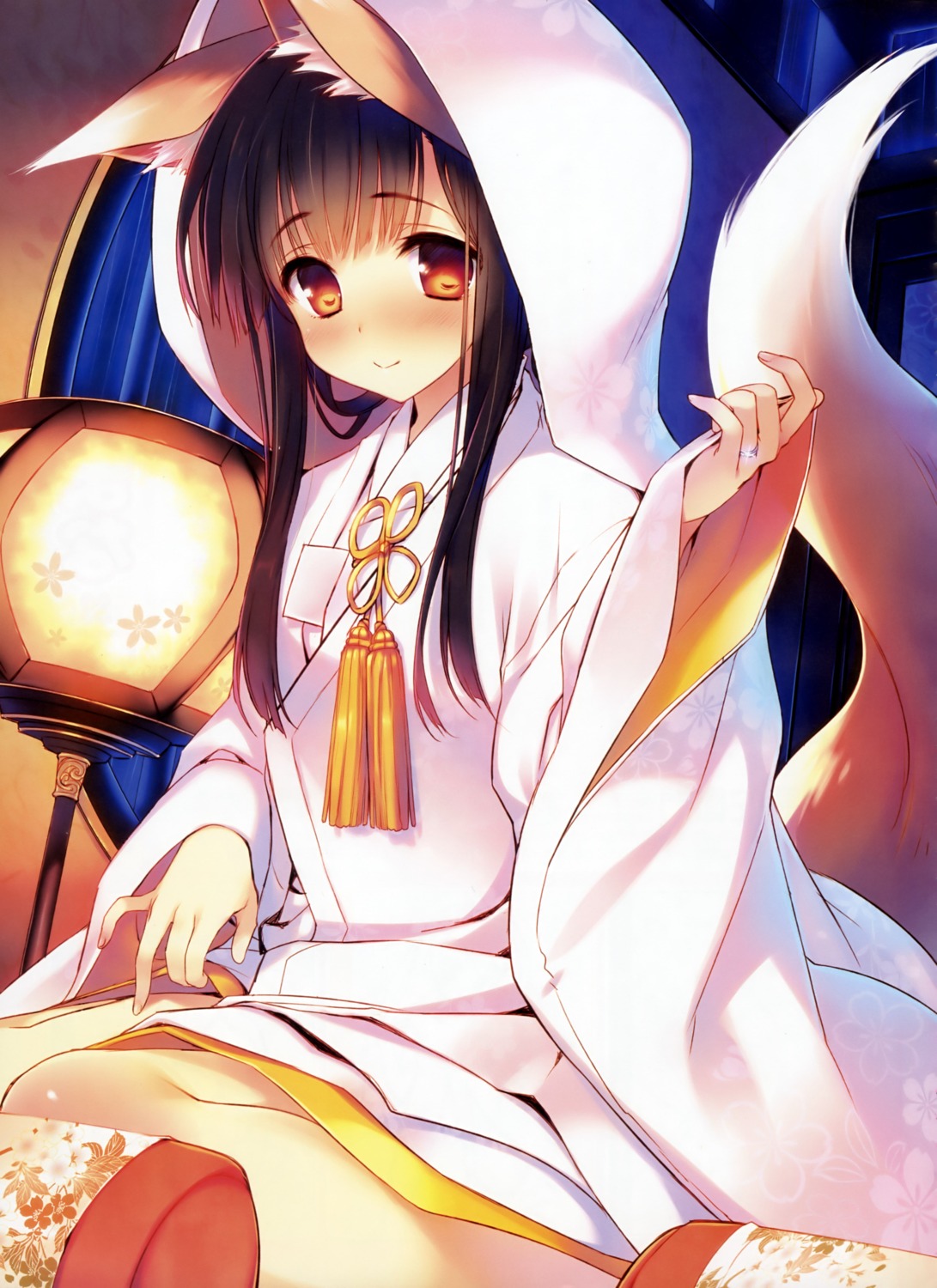 animal_ears, honjou_tatami, kimono, kitsune, tail, tatami_to_hinoki