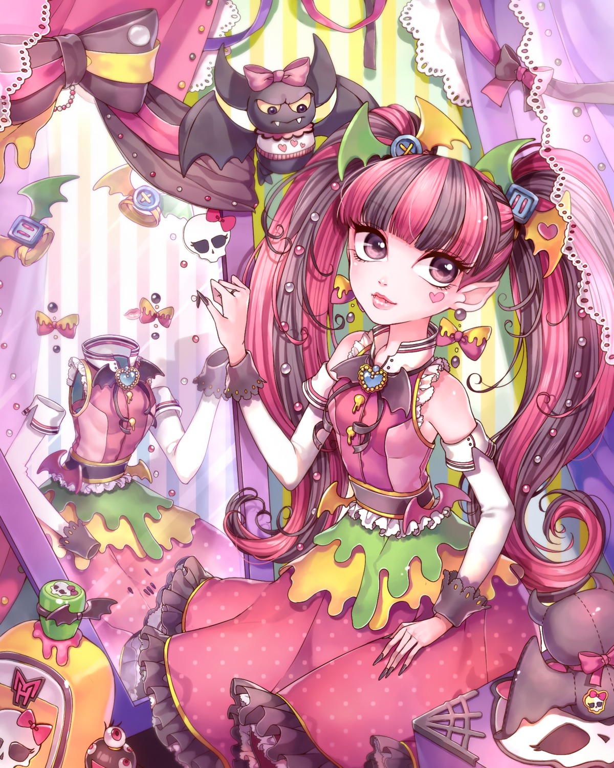 draculaura, dress, monster_high, rojiko