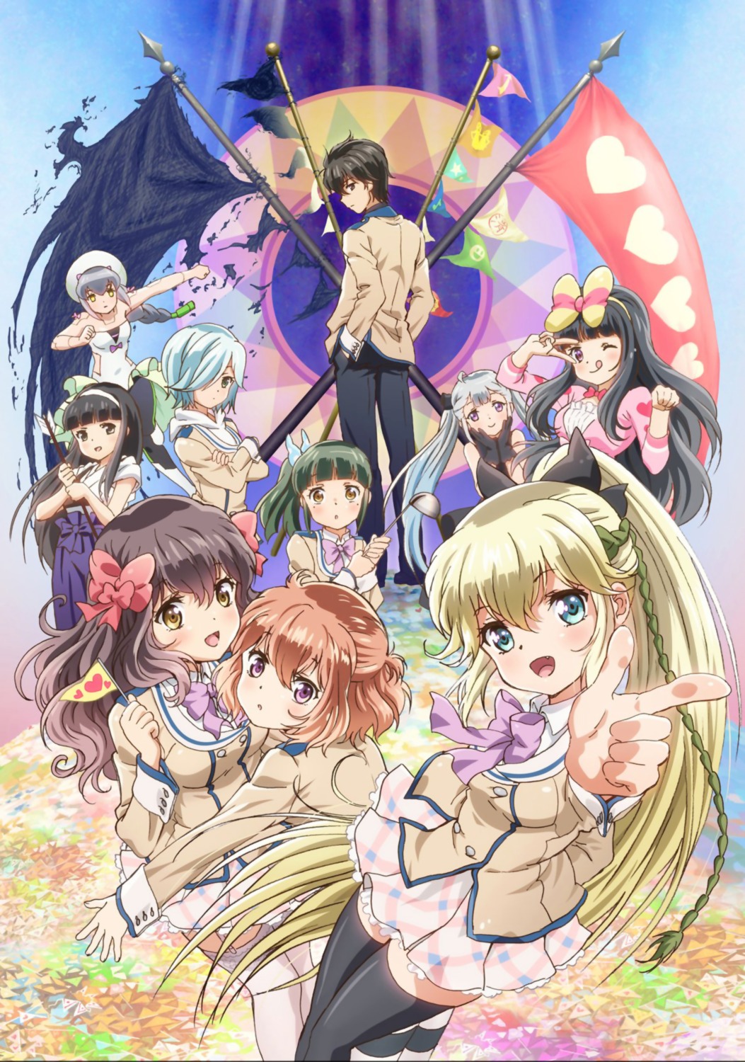 daimyouzamurai_mei, eiyuuzaki_rin, ginyuuin_serika, hakua_berserker_bladefield, hatate_souta, kanojo_ga_flag_o_oraretara, mahougasawa_akane, nanami_knight_bladefield, ninjabayashi_ruri, seifuku, shoukanji_kikuno, tagme, thighhighs, touzokuyama_megumu, trap