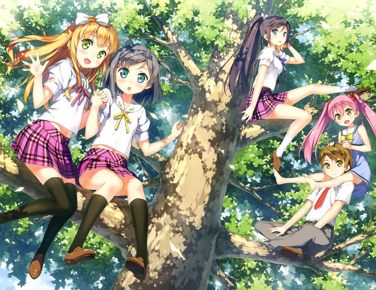 azuki_azusa, dress, emanuela_pollarola, feet, hentai_ouji_to_warawanai_neko, kantoku, seifuku, thighhighs, tsutsukakushi_tsukiko, tsutsukakushi_tsukushi, yokodera_youto