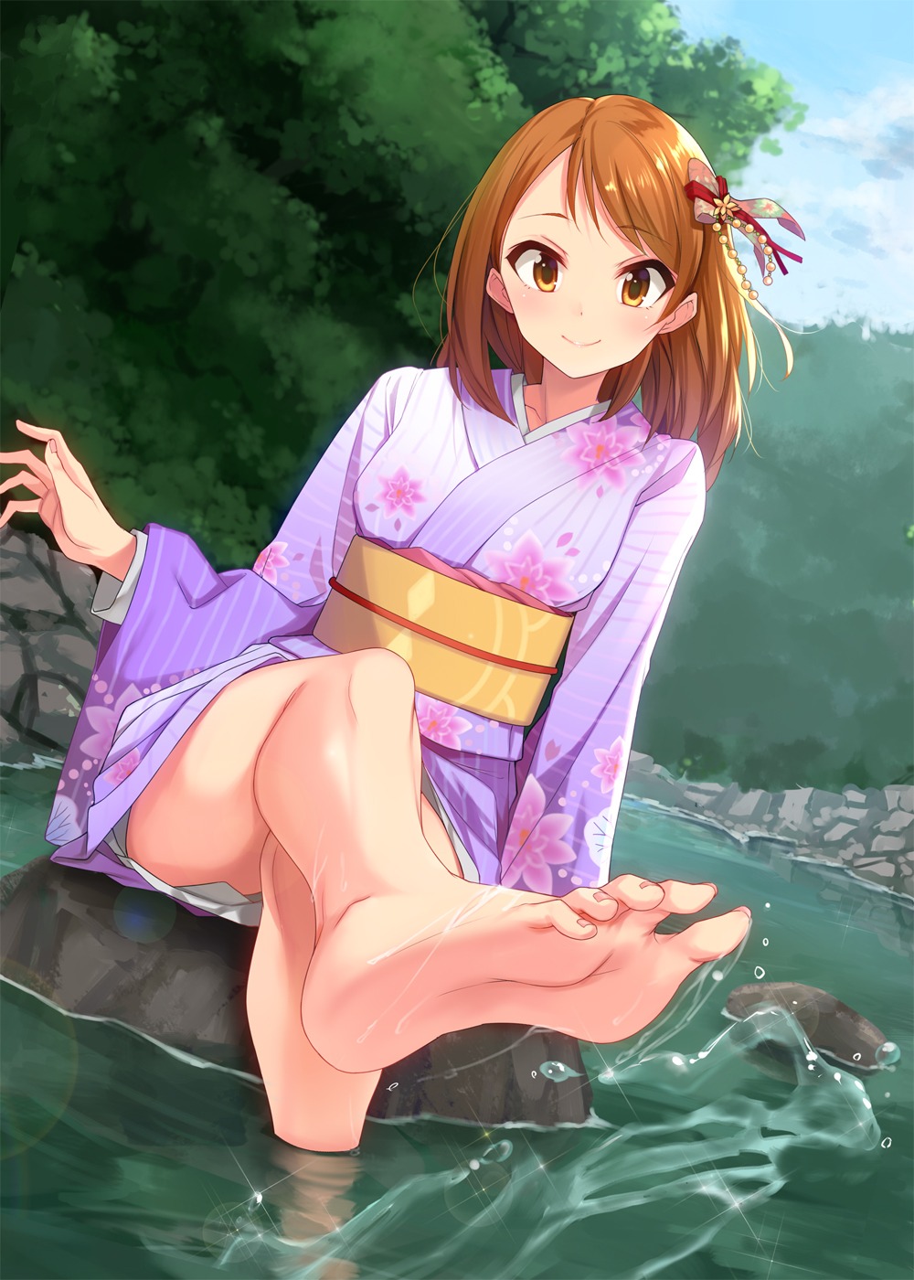 feet, houjou_karen, kimono, the_idolm@ster, the_idolm@ster_cinderella_girls, yuki_usagi_(mofurafu)