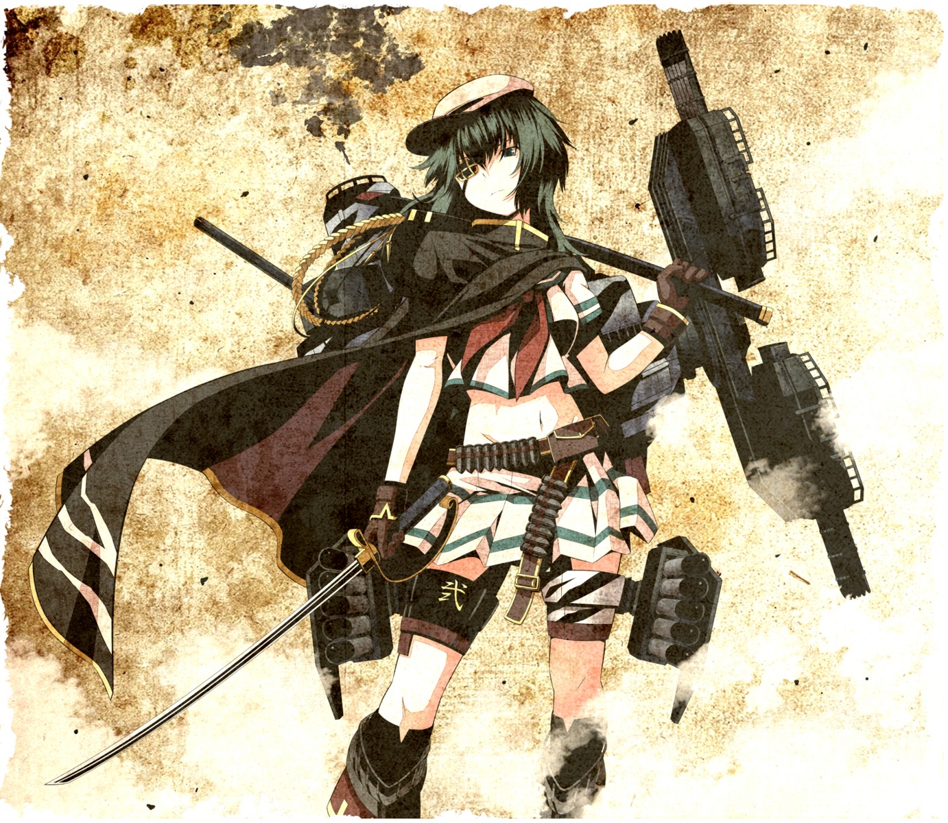 eyepatch, kantai_collection, kiso_(kancolle), seifuku, tsukumo
