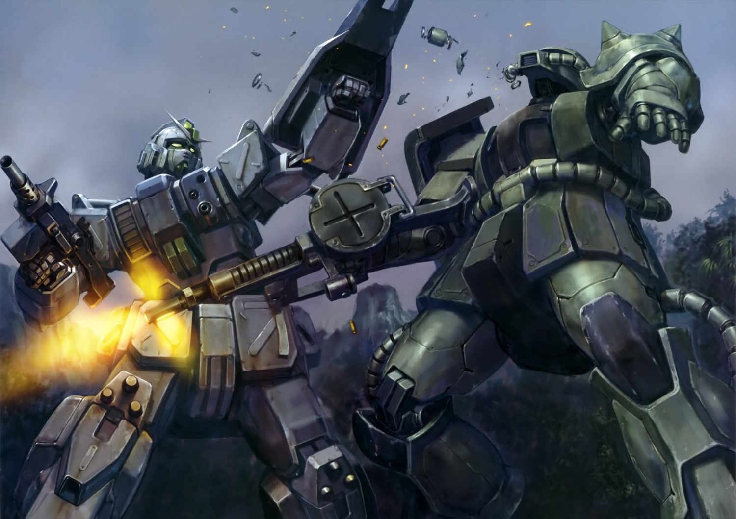 gun, gundam, mecha, ms-06_zaku_ii, the_08th_ms_team