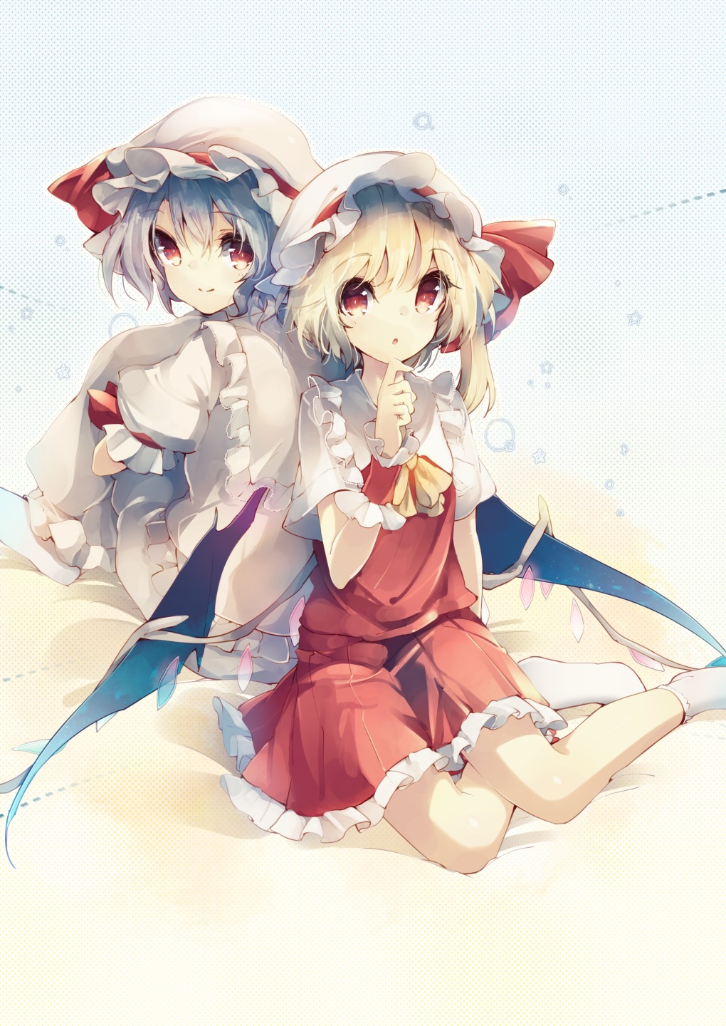 flandre_scarlet, remilia_scarlet, teco, touhou, wings