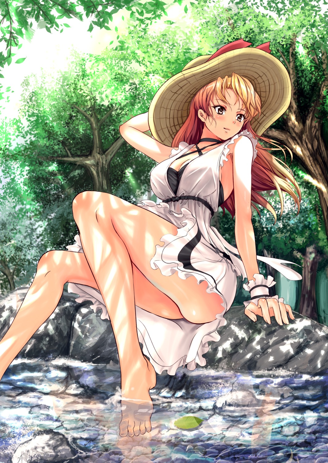 cleavage, dress, soyokaze, summer_dress