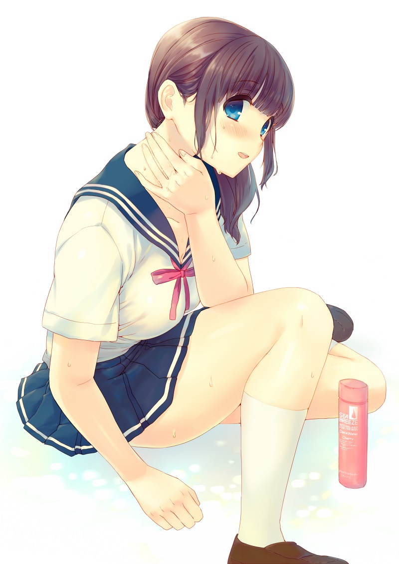 kinoko, seifuku, wet