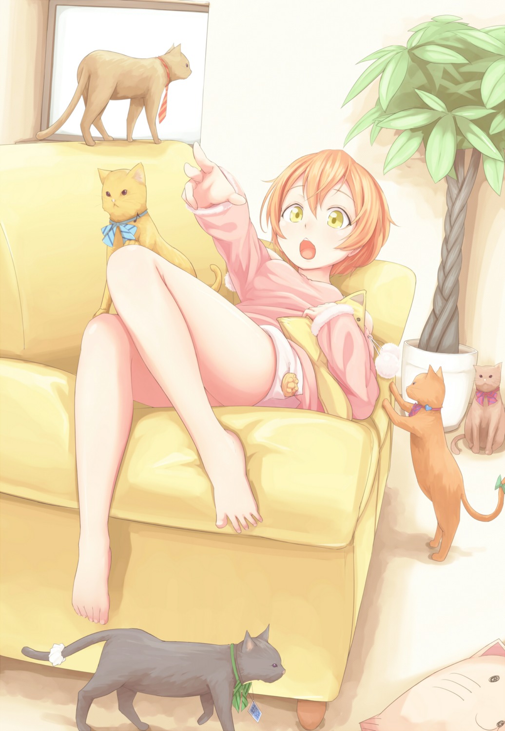 dararito, hoshizora_rin, love_live!, love_live!_(series), neko