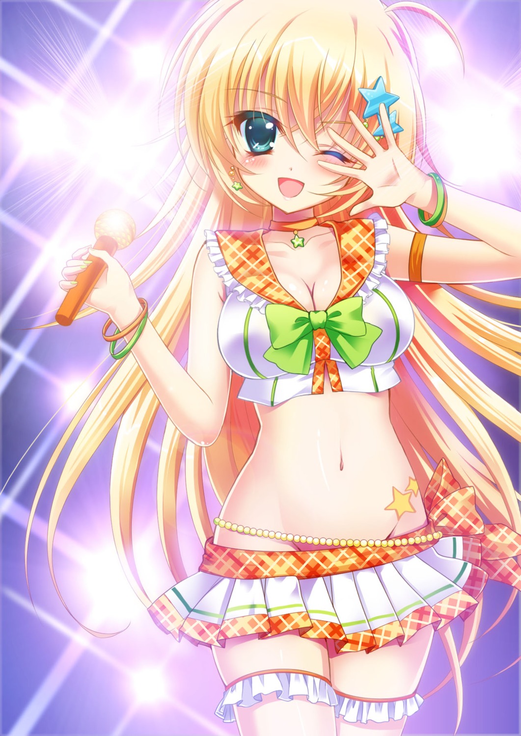 cleavage, garter, ichi_rin, nopan