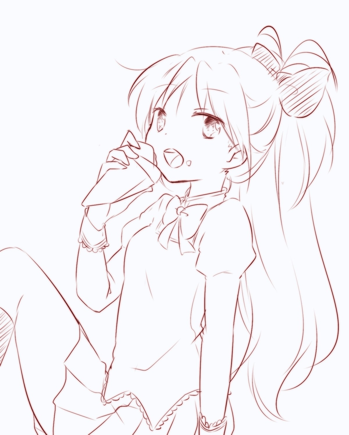 koro, mahou_shoujo_madoka_magica, monochrome, sakura_kyouko