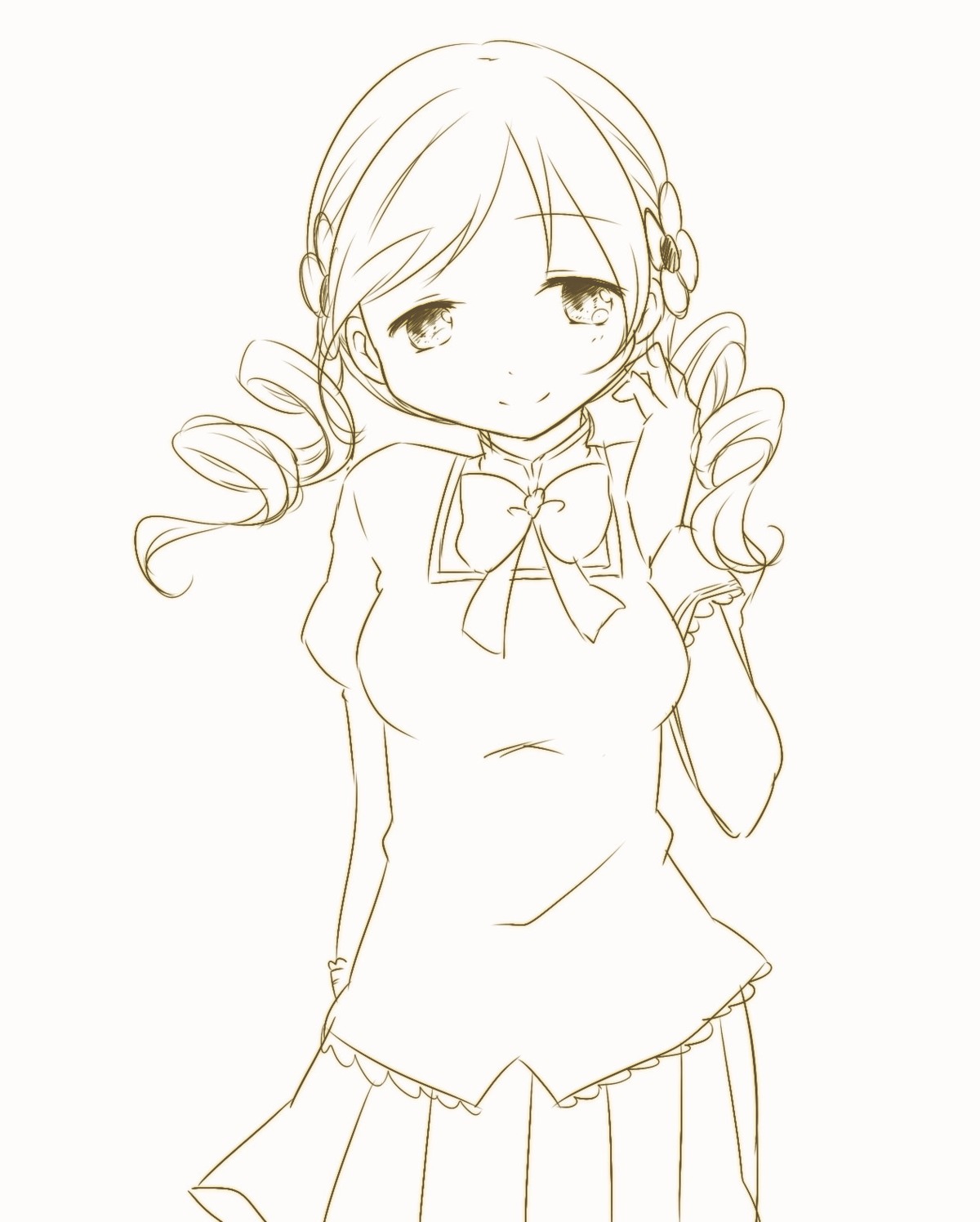 koro, mahou_shoujo_madoka_magica, monochrome, tomoe_mami