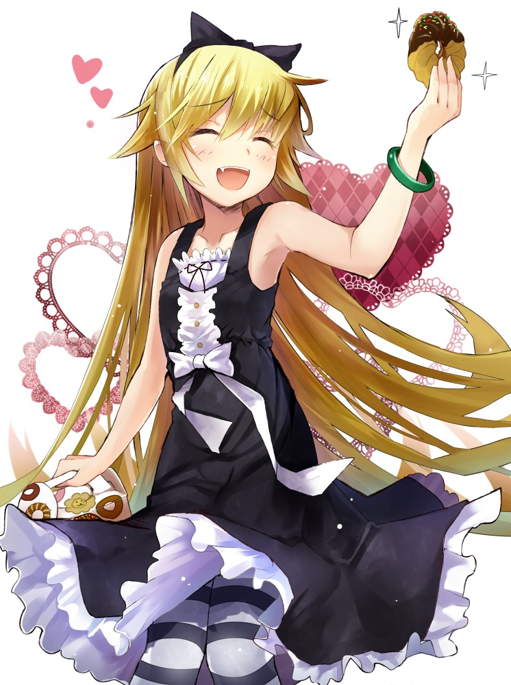 bakemonogatari, dress, efe, monogatari_(series), oshino_shinobu, pantyhose
