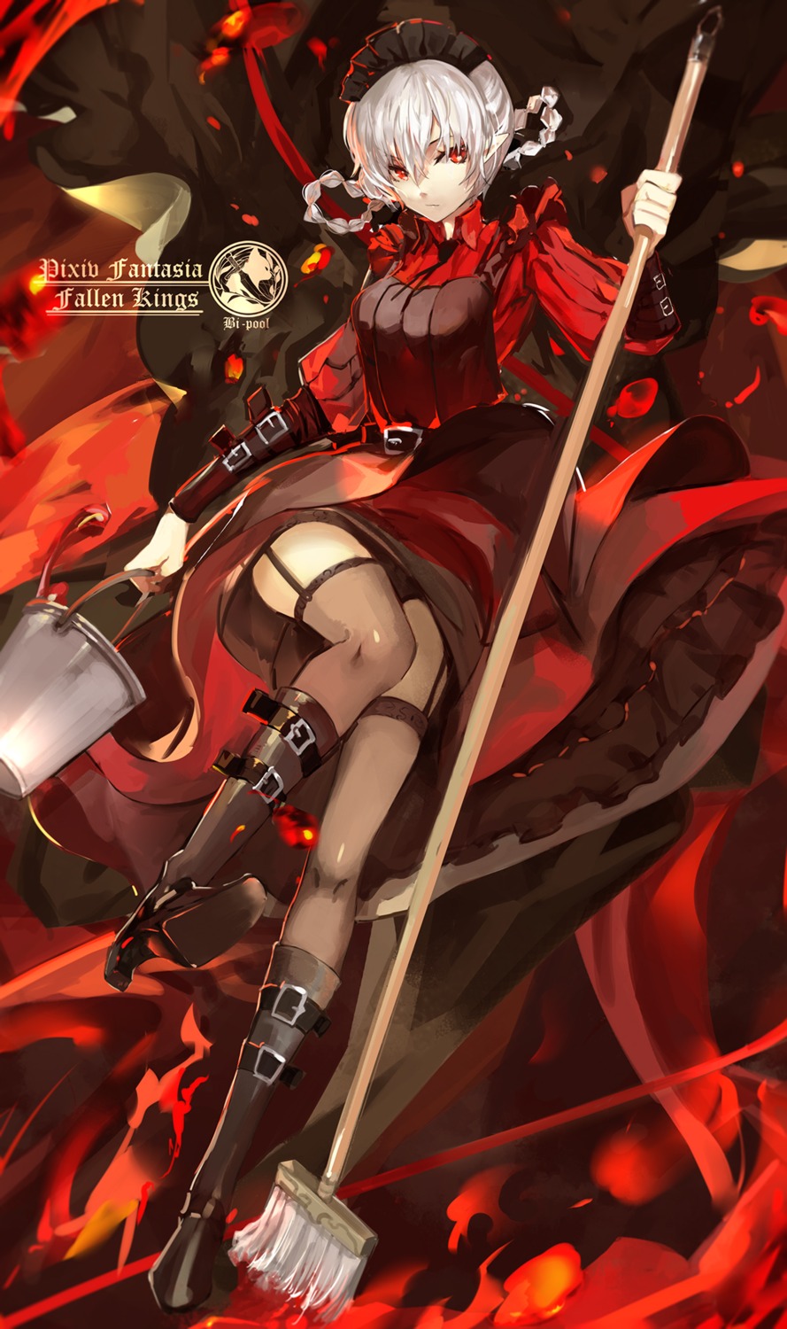 maid, pixiv_fantasia, pixiv_fantasia_fallen_kings, saberiii, stockings, thighhighs