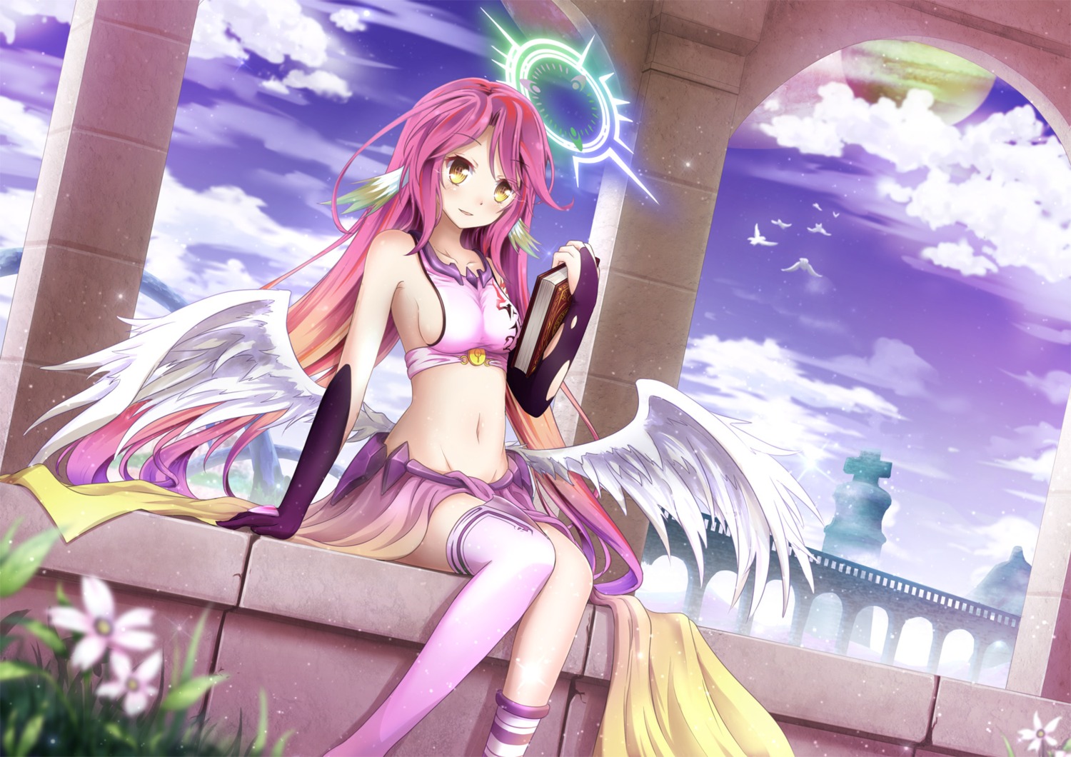 asakurashinji, jibril_(no_game_no_life), no_game_no_life, wings