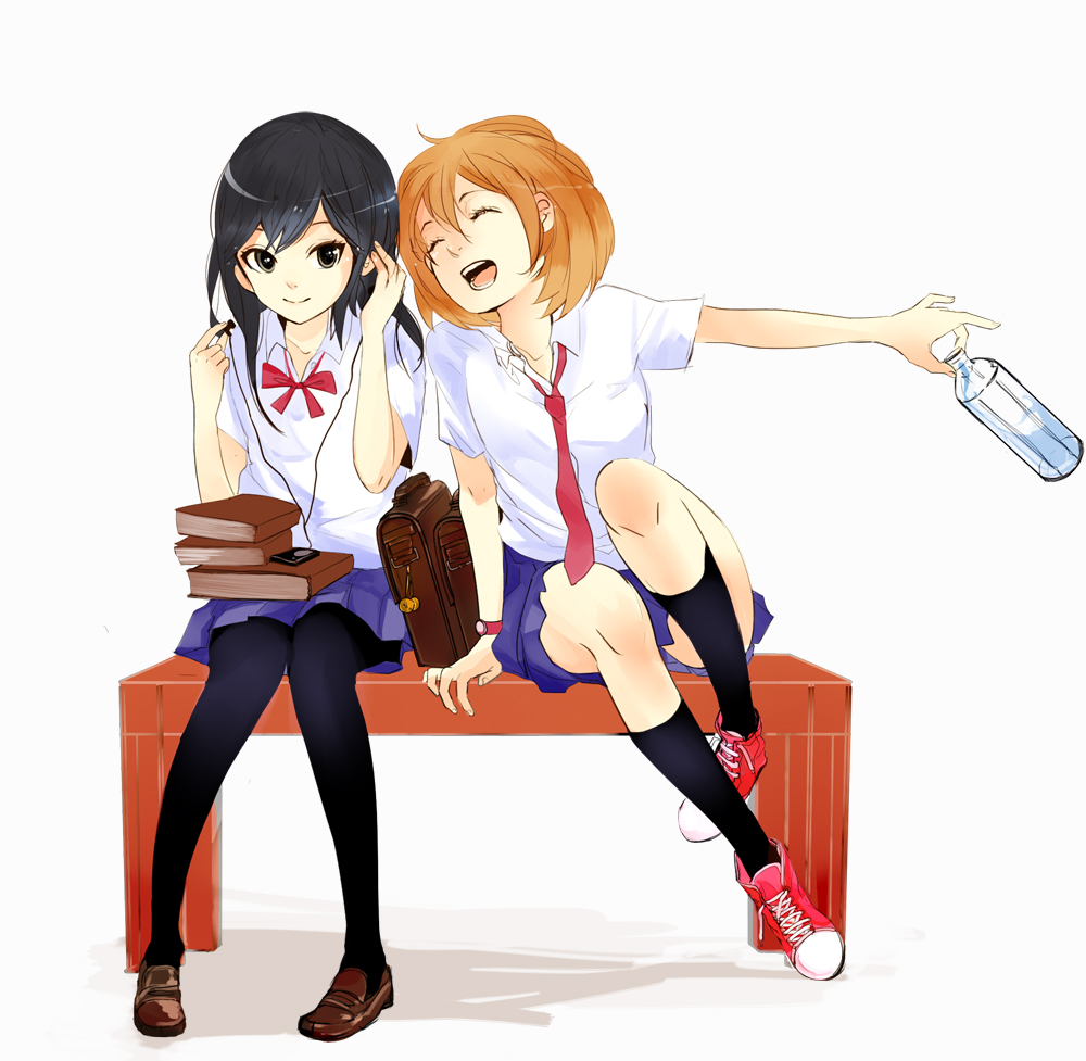 headphones, pantyhose, seifuku, uni_(pixiv985939)