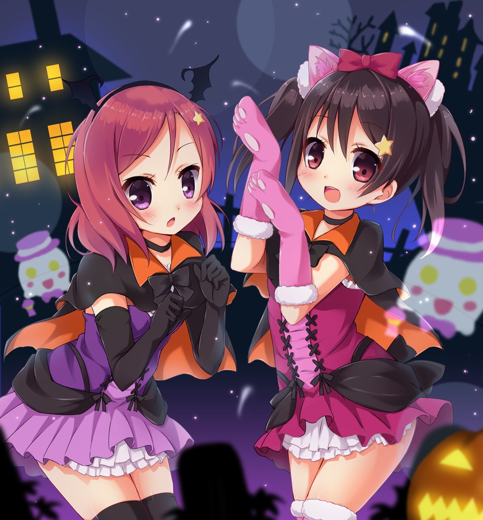 animal_ears, halloween, karaage3, love_live!, love_live!_(series), nekomimi, nishikino_maki, thighhighs