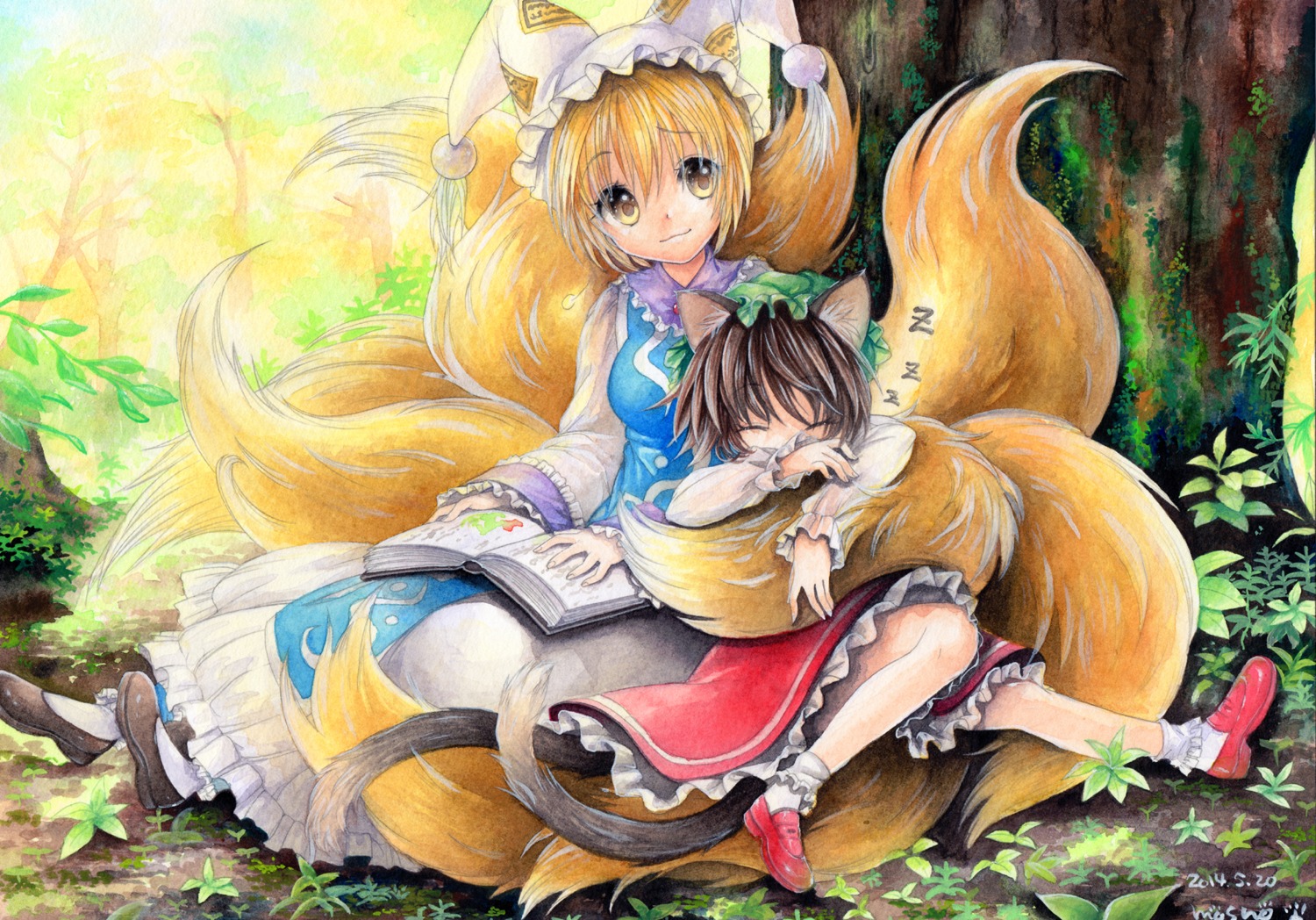 animal_ears, chen, mosho, tail, touhou, yakumo_ran