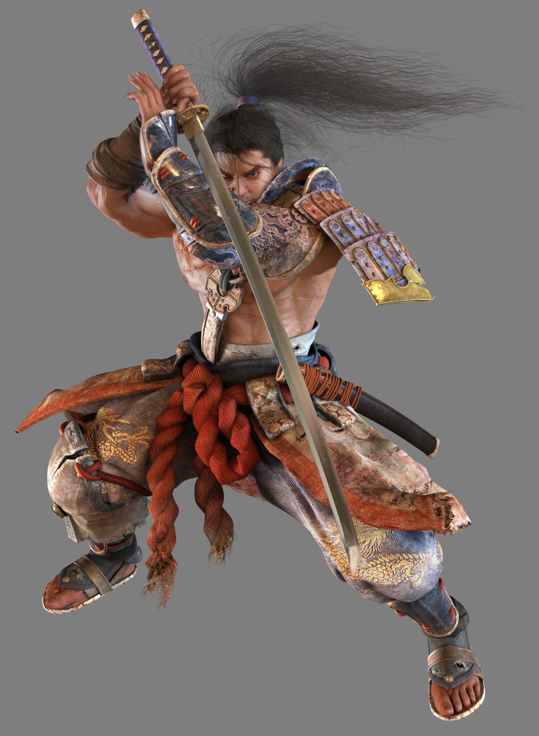 heishirou_mitsurugi, japanese_clothes, kawano_takuji, male, soul_calibur, soul_calibur_iv, sword, transparent_png