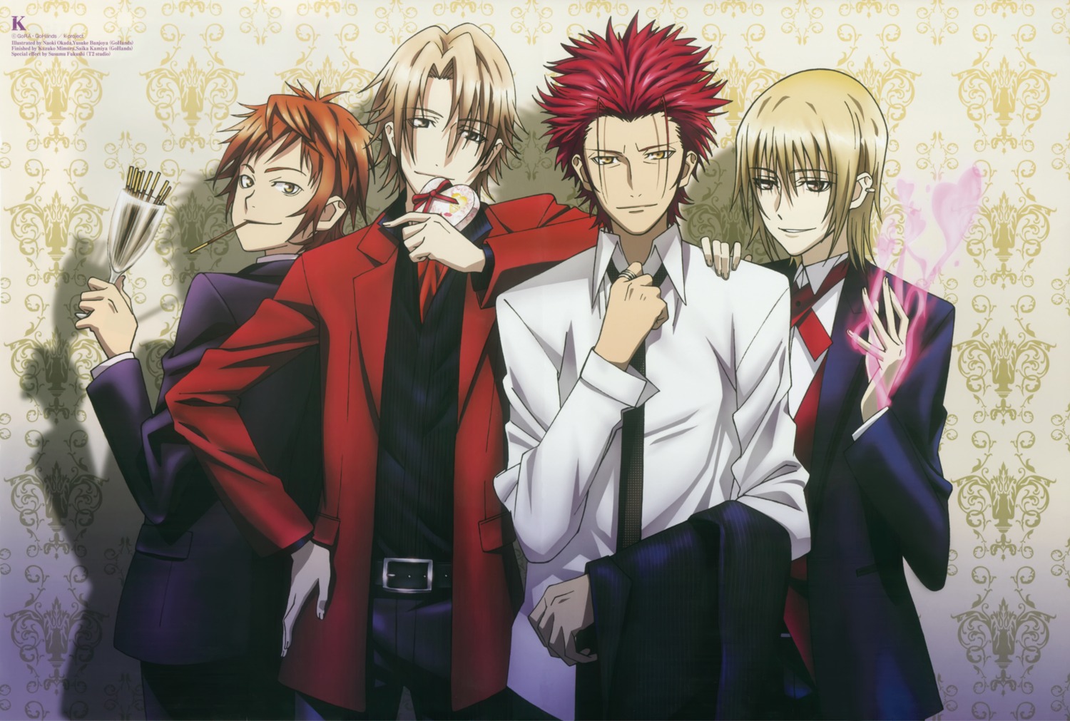 k, kusanagi_izumo, male, okada_naoki, suou_mikoto, totsuka_tatara, yata_misaki