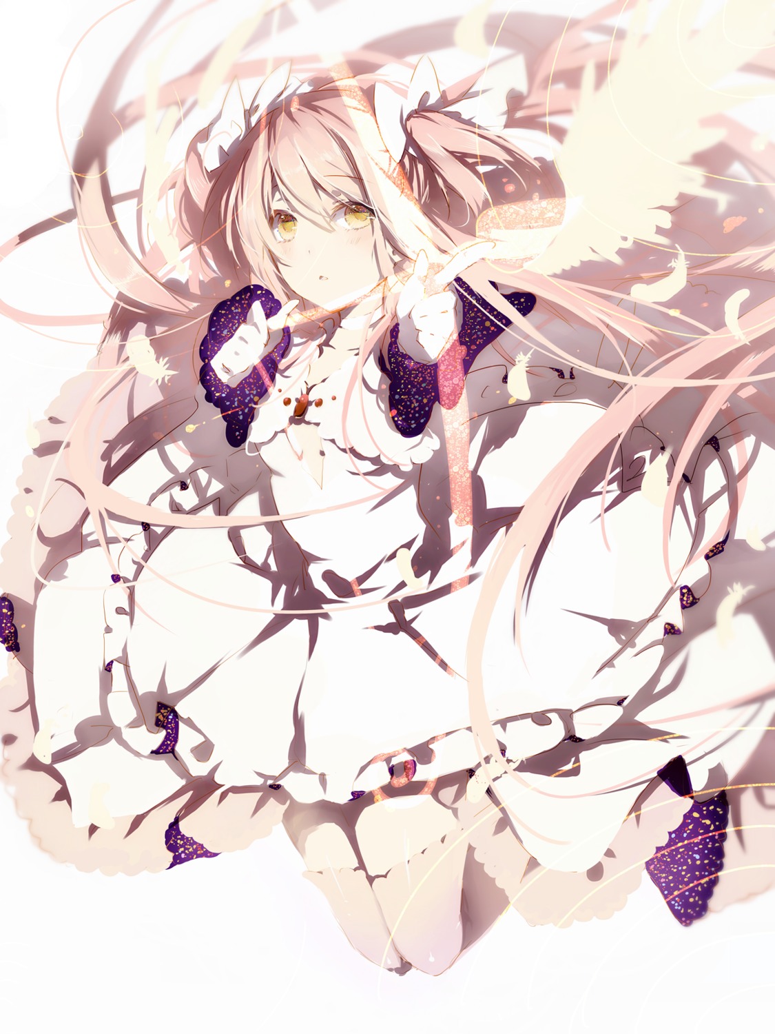 kaname_madoka, mahou_shoujo_madoka_magica, pudding, thighhighs, wings