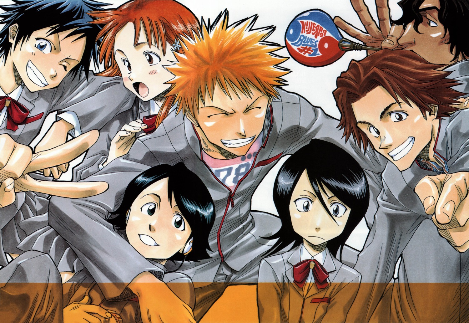 arisawa_tatsuki, bleach, inoue_orihime, kuchiki_rukia, kurosaki_ichigo, yasutora_sado