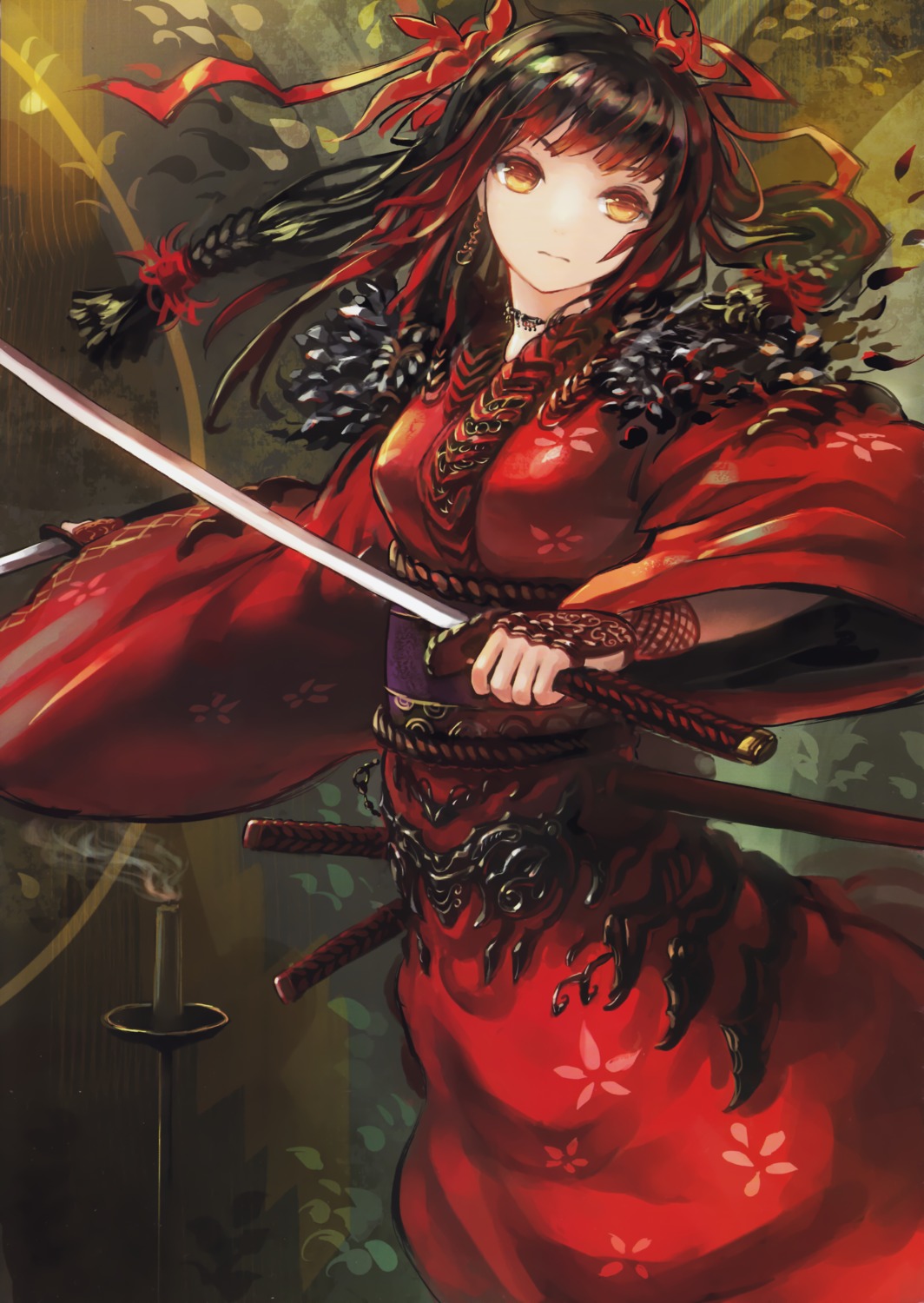 denki, fusion_factory, kimono, sword