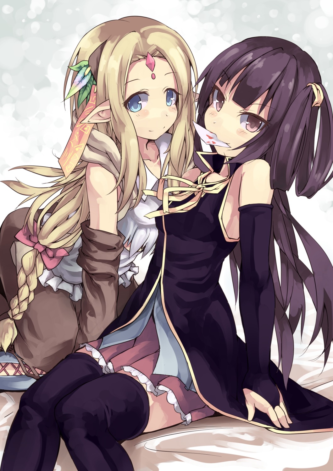 elf, fiel_nirvalen, kuramii_tseru, no_game_no_life, normaland, pointy_ears, thighhighs, yuri