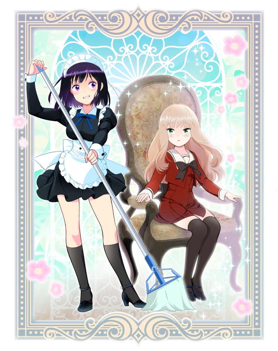 maid, ofuton_zeb, thighhighs