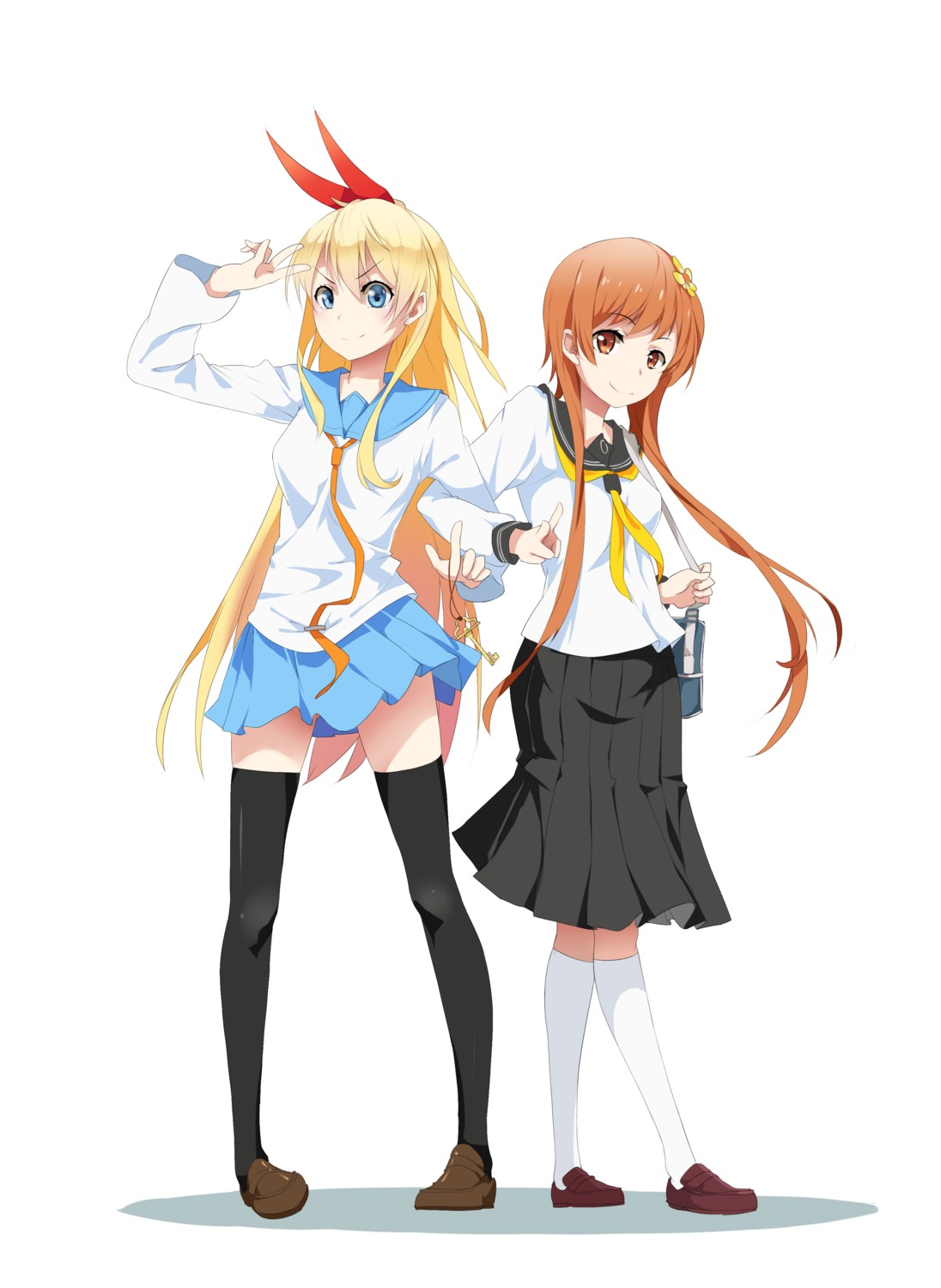 huanxiang_heitu, kirisaki_chitoge, nisekoi, seifuku, tachibana_marika, thighhighs