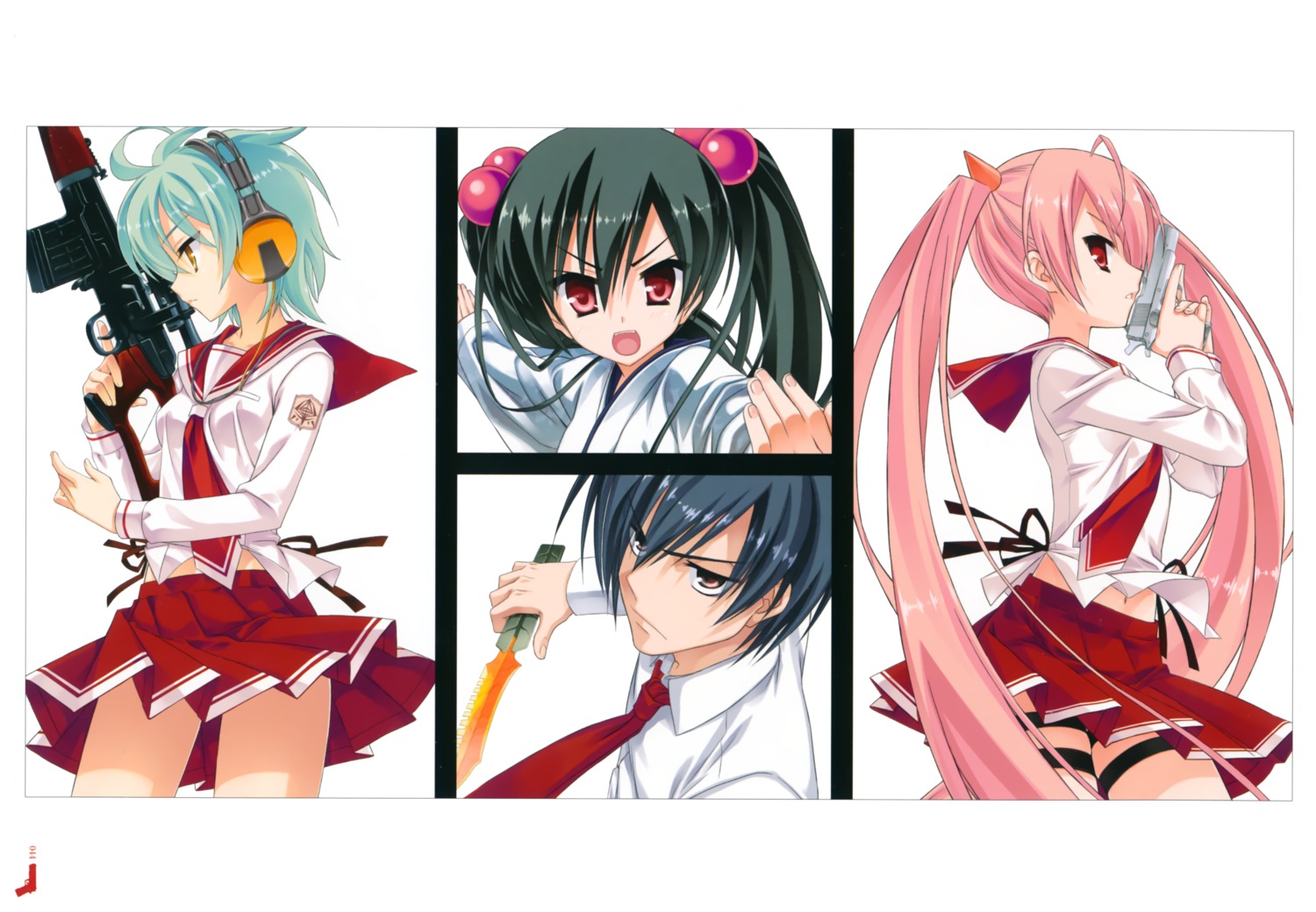 caocao, gun, hidan_no_aria, kanzaki_h._aria, kobuichi, seifuku, tooyama_kinji, weapon