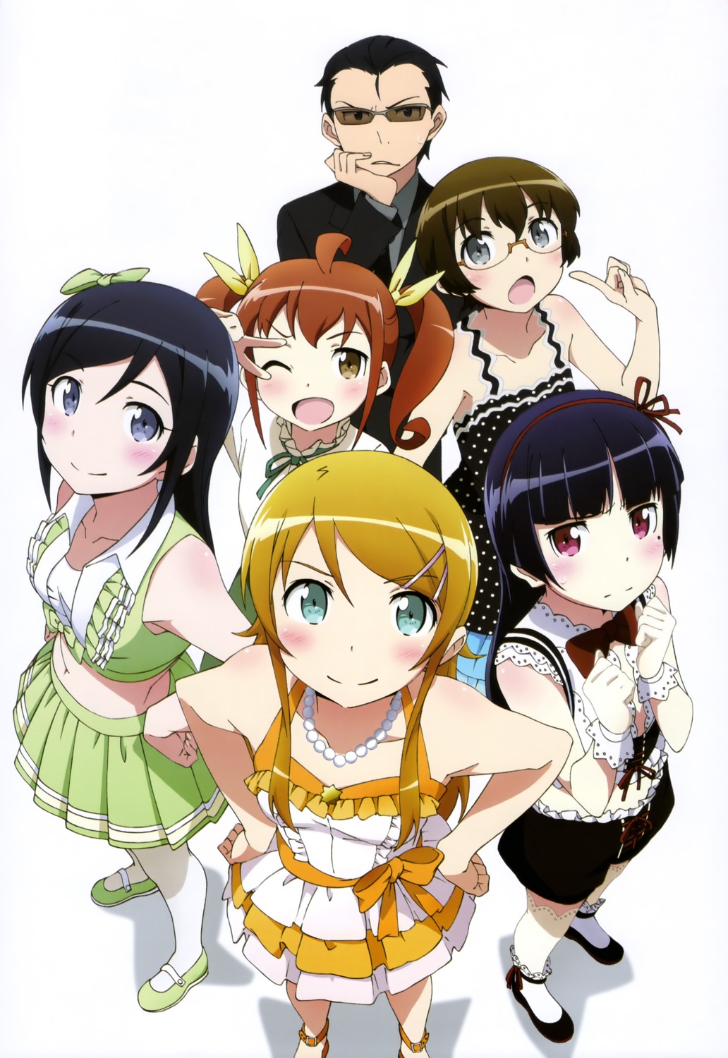aragaki_ayase, dress, gokou_ruri, gotou_nozomu, kousaka_kirino, kurusu_kanako, megane, ore_no_imouto_ga_konnani_kawaii_wake_ga_nai