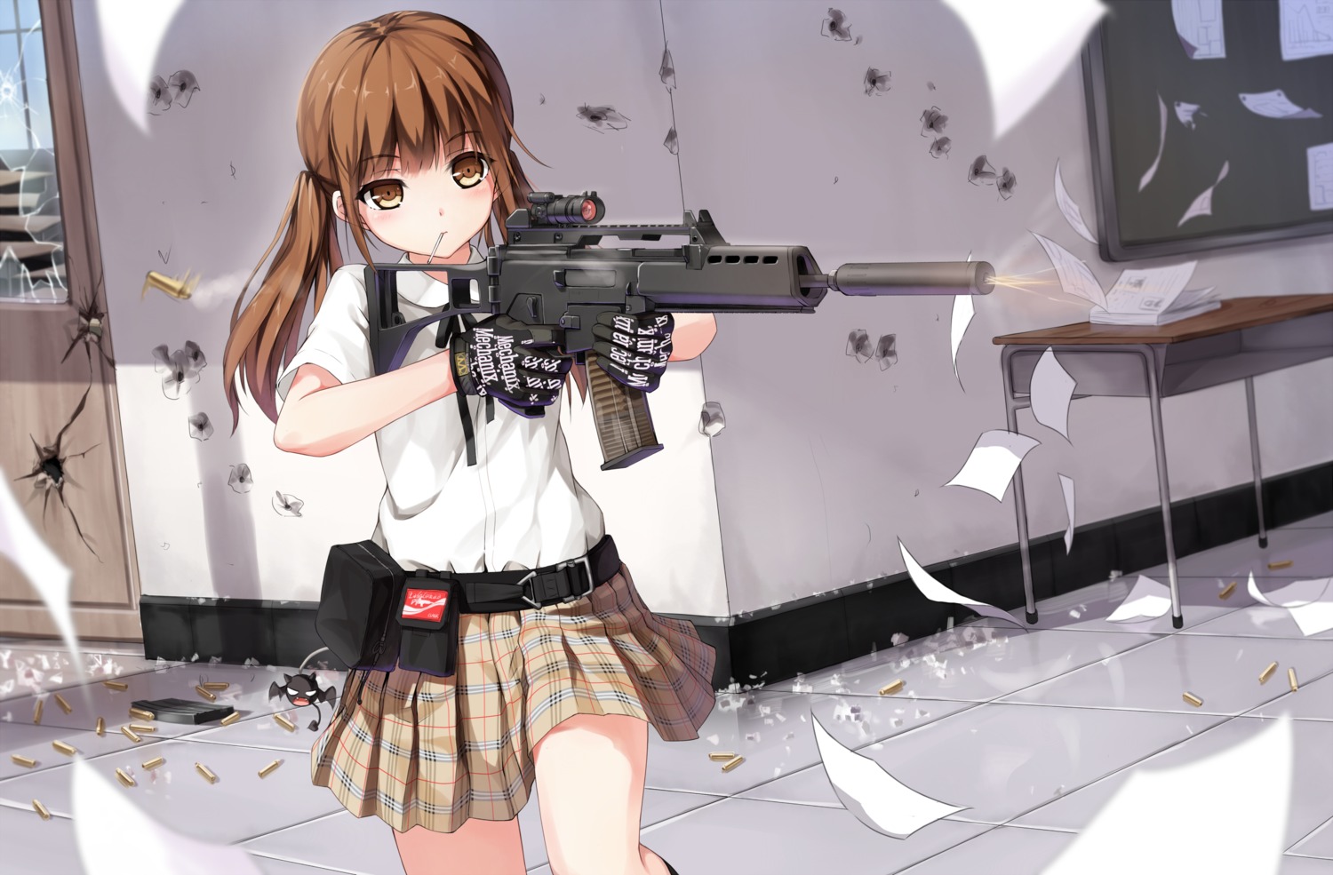 gun, seifuku, yuri_shoutu