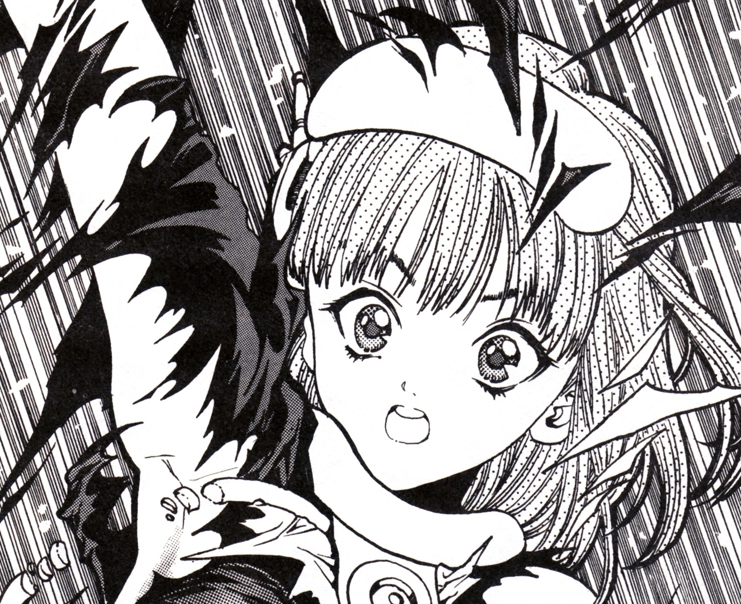 katsura_masakazu, monochrome, shadow_lady, spark_girl