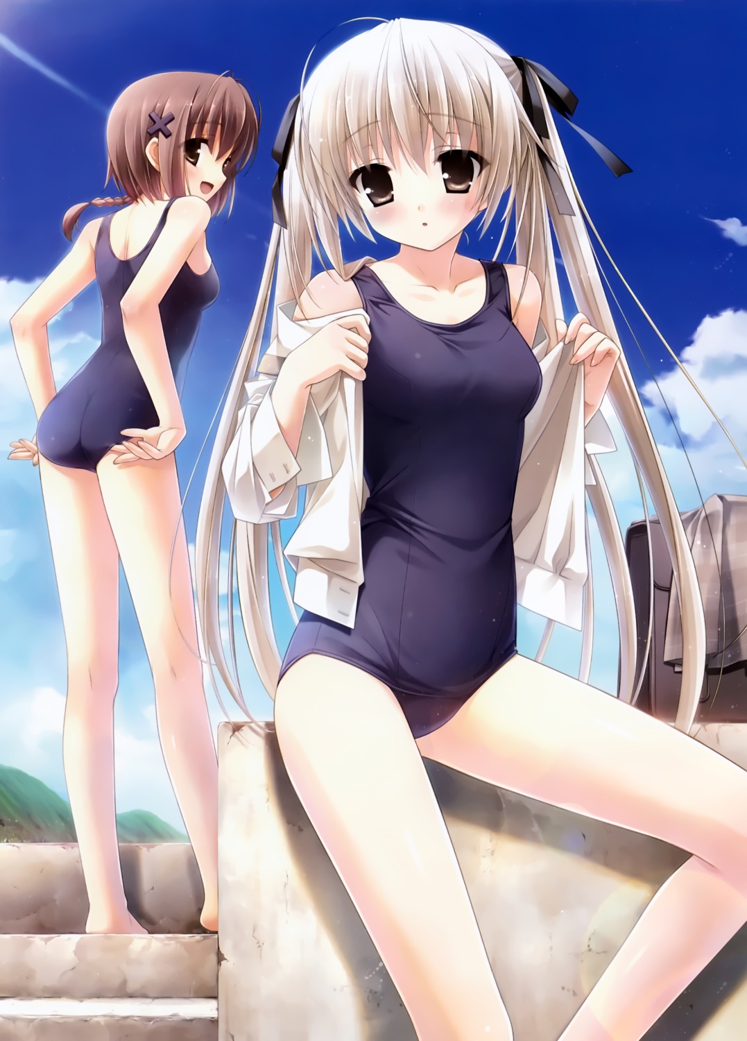 amatsume_akira, kanekiyo_miwa, kasugano_sora, school_swimsuit, swimsuits, yosuga_no_sora