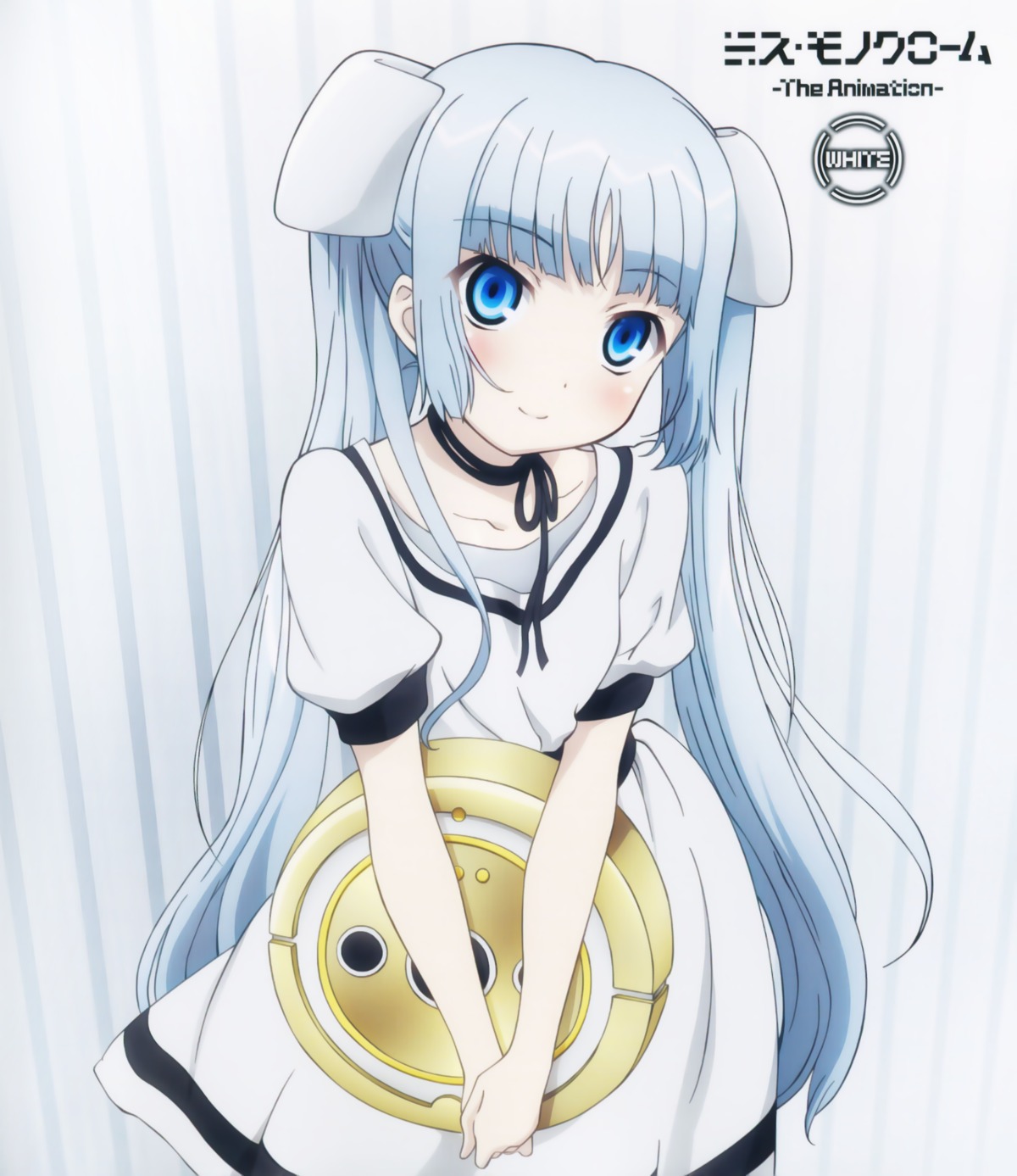 disc_cover, dress, miss_monochrome, miss_monochrome_(character), ruuchan