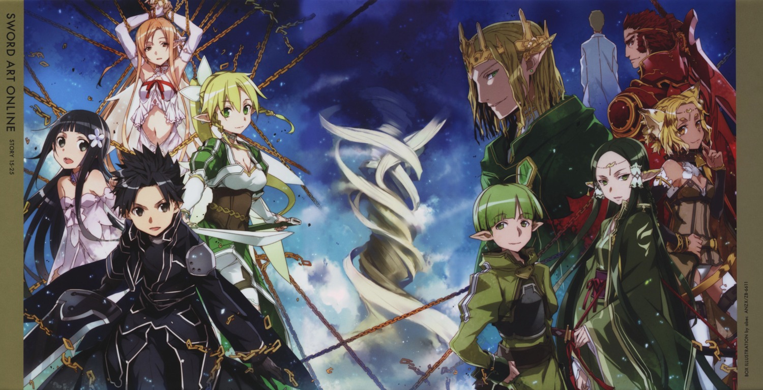 alfheim_online, alicia_rue, animal_ears, armor, asuna_(titania), bondage, bunbun, cleavage, dress, elf, eugene_(sword_art_online), fairy, garter, kayaba_akihiko, kimono, kirito, leafa, nekomimi, oberon_(sword_art_online), pantsu, pointy_ears, recon_(sword_art_online), sakuya_(sword_art_online), sword, sword_art_online, tail, thighhighs, wings, yui_(sword_art_online)