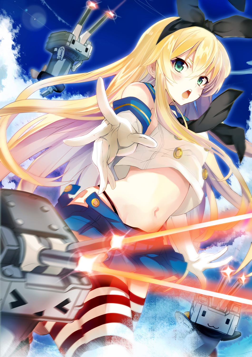 kagura_kurosaki, kantai_collection, pantsu, rensouhou-chan, shimakaze_(kancolle), thighhighs