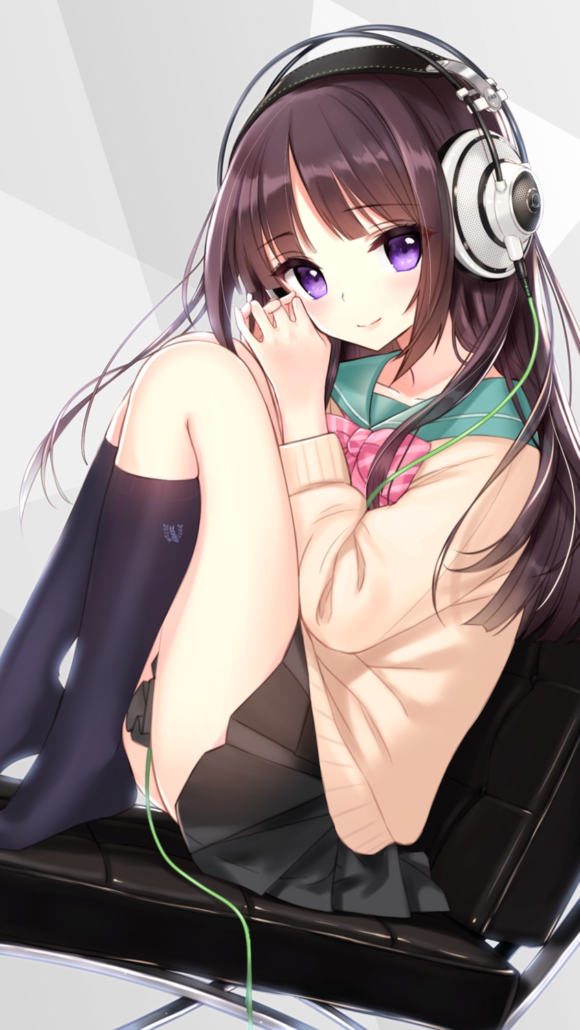 headphones, lunatic_joker, seifuku, tsukigami_luna