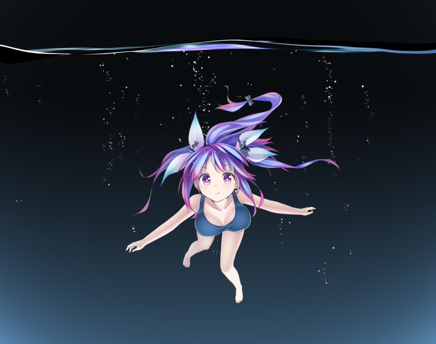 cleavage, i-19_(kancolle), kantai_collection, ninnzinn, school_swimsuit, swimsuits