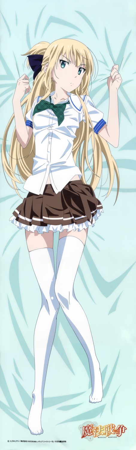 dakimakura, isoshima_kurumi, mahou_sensou, seifuku, stockings, thighhighs