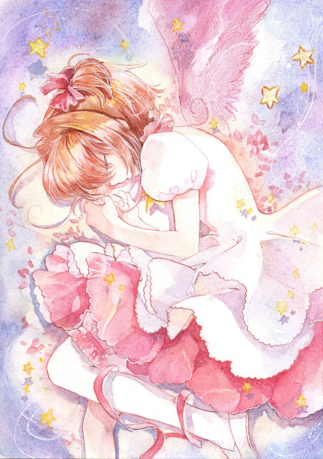 1044kiro, card_captor_sakura, kinomoto_sakura, thighhighs, wings
