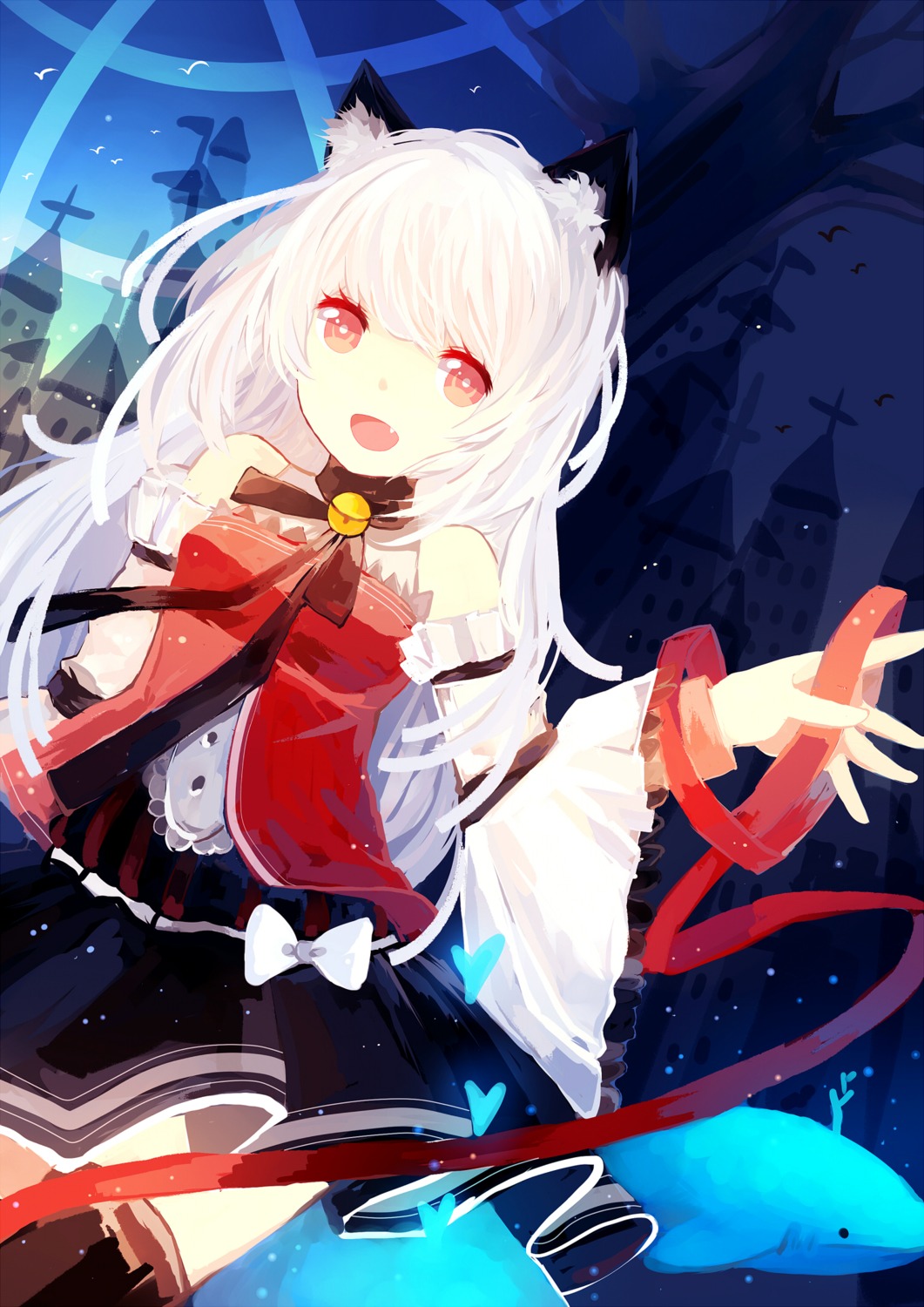 animal_ears, dress, nekomimi, prophet_heart, thighhighs