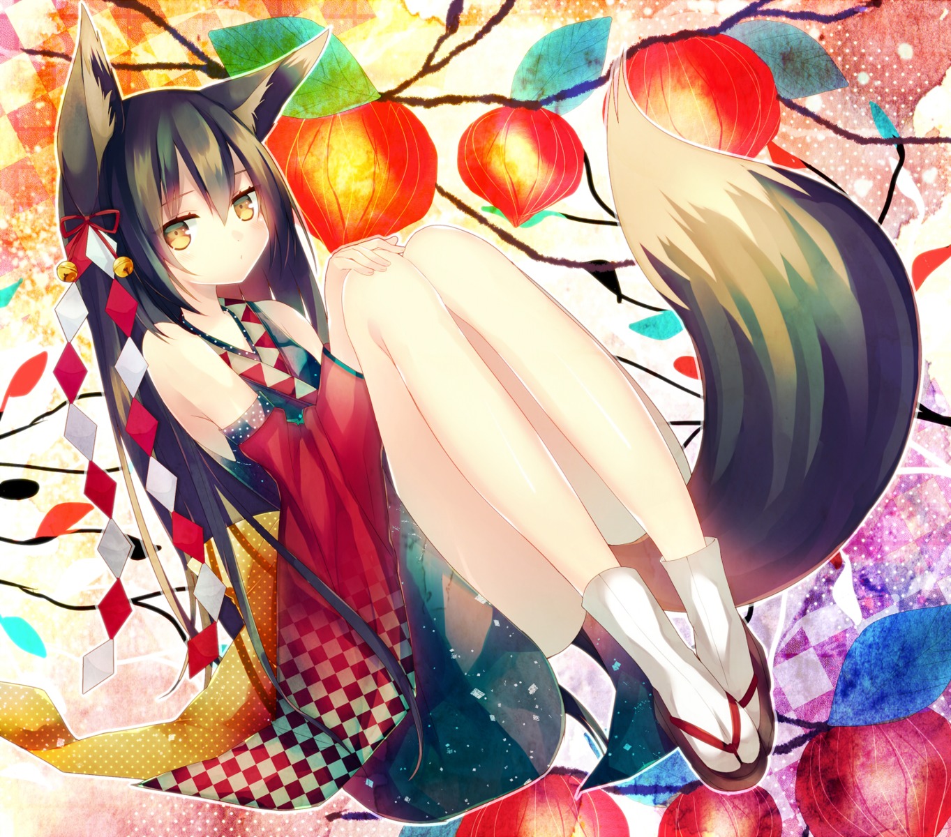 animal_ears, kitsune, ranhana, tail