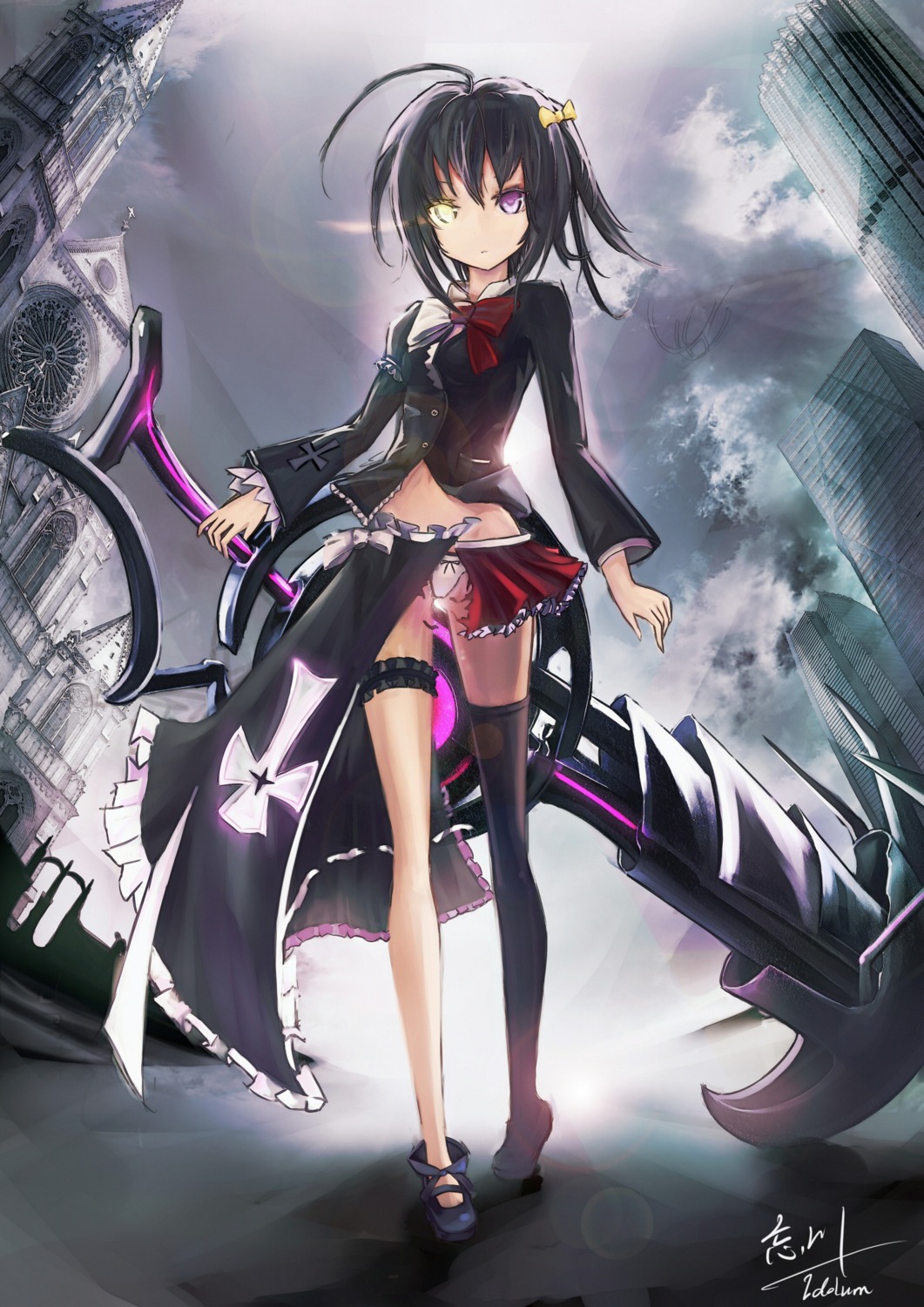 chuunibyou_demo_koi_ga_shitai!, hc, pantsu, takanashi_rikka, thighhighs, torn_clothes